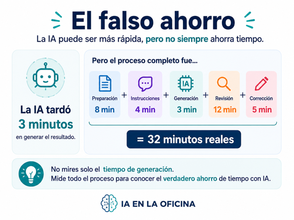 Cómo calcular el ahorro de tiempo con IA en un proceso completo